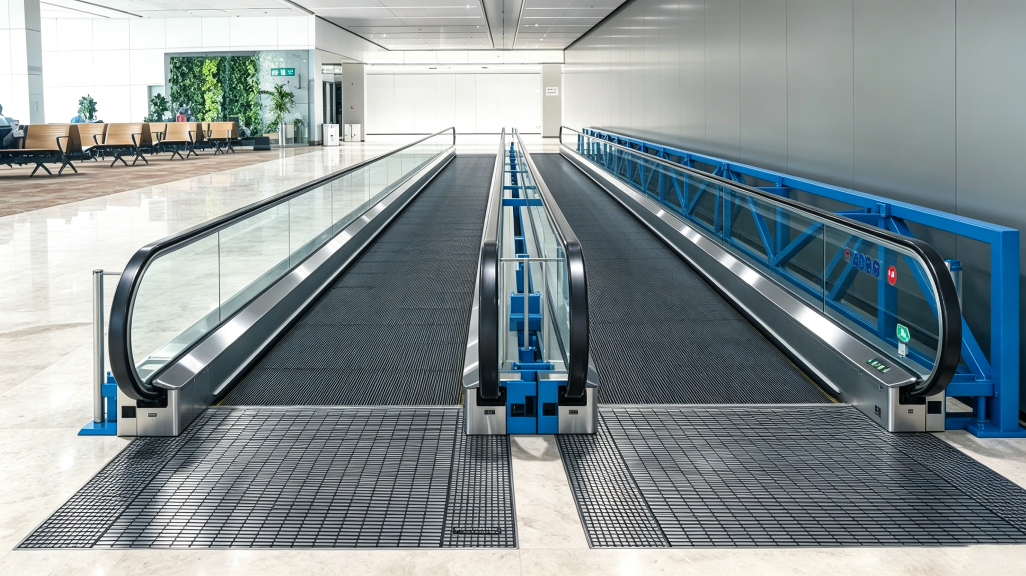 Horizontal Stainless Steel Moving Walk | Travelator for Public ...