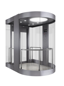 Curved Glass Panoramic Elevator 360 Wide View Sightseeing Lift